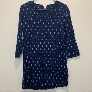 J Crew Navy Nautical V Neck Swim Cover Up Size XS